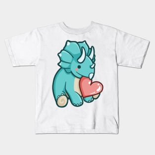 Cute Triceratops with heart, Dino, Dinosaur Kids T-Shirt